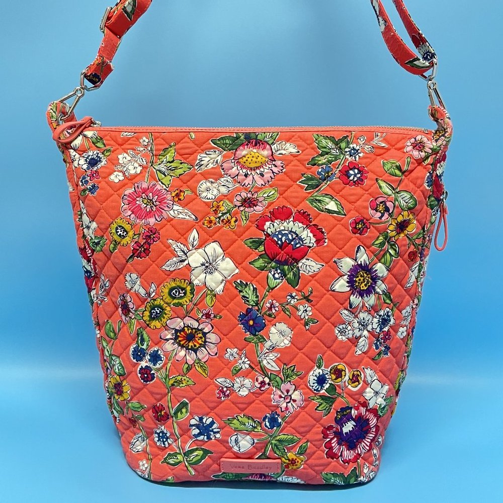 VERA BRADLEY Handbag Red Multicolor Floral Cotton **EUC** LOVELY!!